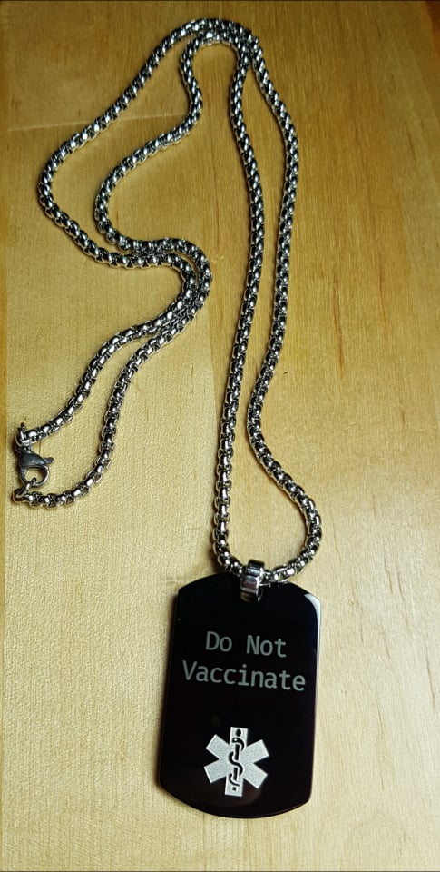 Do Not Vax Necklace Black